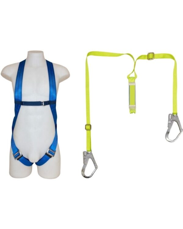Basic Harness (Sc2) With Double Scaffold Hooks With Energy Absorbing 1.75M Adjustable Lanyard That Is Permanently Attached To The Harness