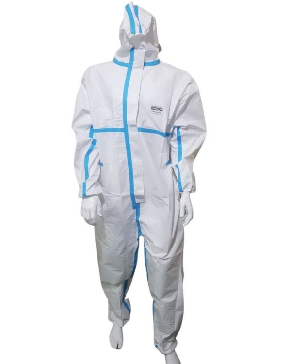 Promax 1000 Medical Coverall Certified En 14126:2003 – With Blue Stripes