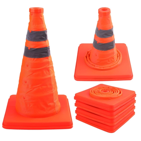 450Mm Foldaway Type Traffic Cone With Reflective Tape