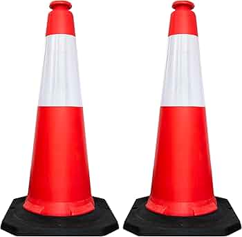 500Mm Red Traffic Cone With Black Rubber Base