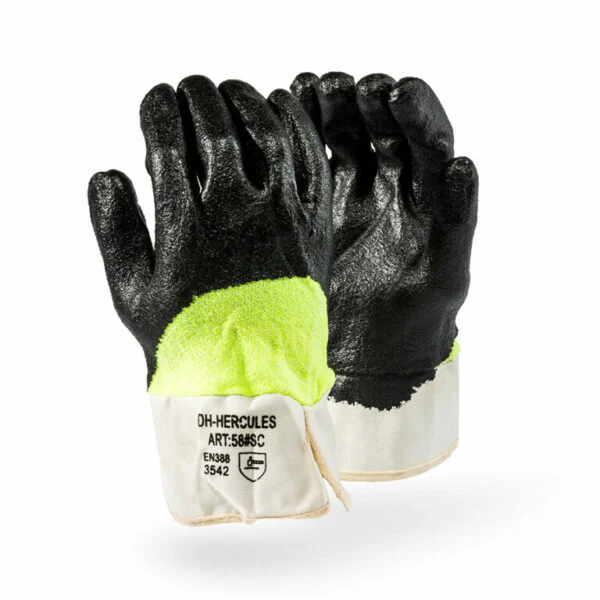 Taeki5 Hi Viz Nitrile Coated Safety Cuff Glove Size 9 10 -Hercules Gloves