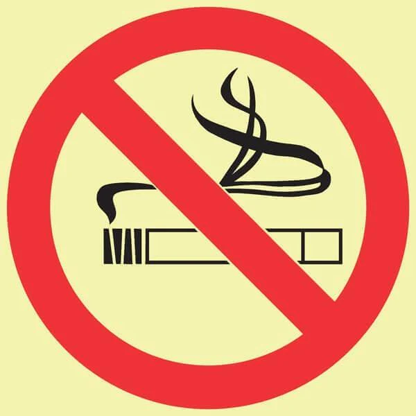 F27 - SABS Smoking Prohibited. Photoluminescent (Glow In The Dark) Sign. Signs are manufactured to order, delivery in 7-10 business days.